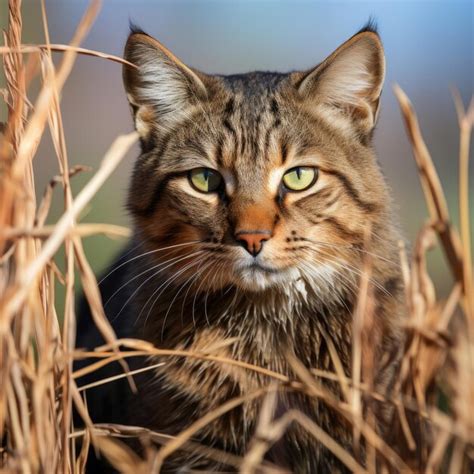 Premium AI Image | Fierce African Wildcat Stalking in Grassland