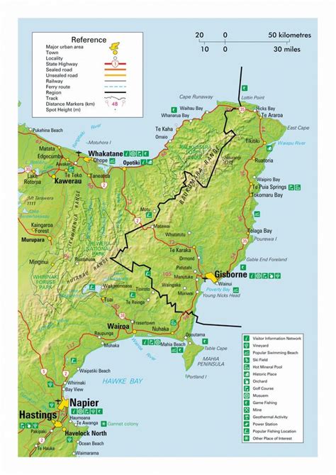 New Zealand Region Maps: Map of Eastland | Map, Bay and bay, Region