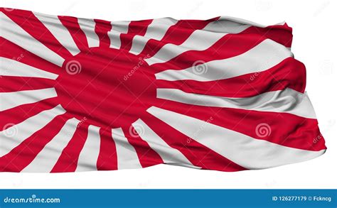 Japan Naval Ensign Flag, Isolated on White Stock Illustration - Illustration of region, emblem ...