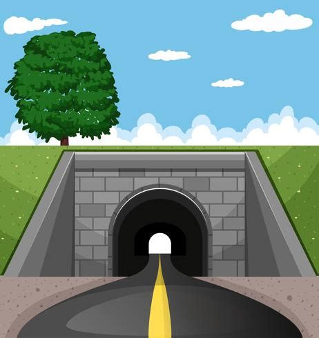 Road going through the tunnel 296486 Vector Art at Vecteezy