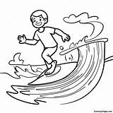 Kids Surfing Big Waves Coloring Page  Pagescom sketch template