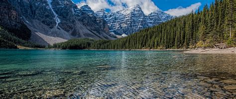 Download wallpaper 2560x1080 clean lake, mountains range, trees, nature, dual wide 2560x1080 hd ...