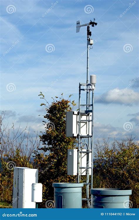 Small weather station stock photo. Image of thermometer - 111044192