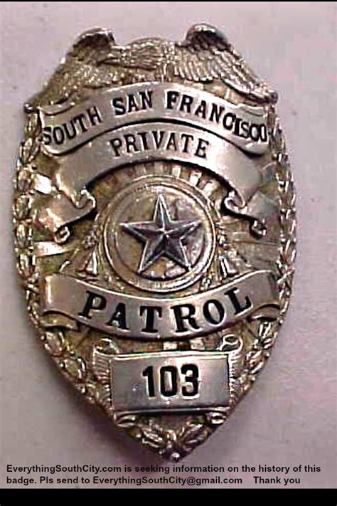 History of SSFPD Badge 103 Sought by ESC | Everything South City