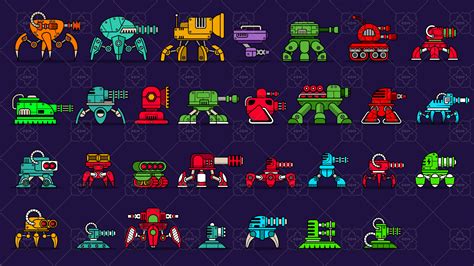 30 game vector robots | GameDev Market