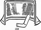 Goal And Puck Stick In Hockey Coloring Page  sketch template