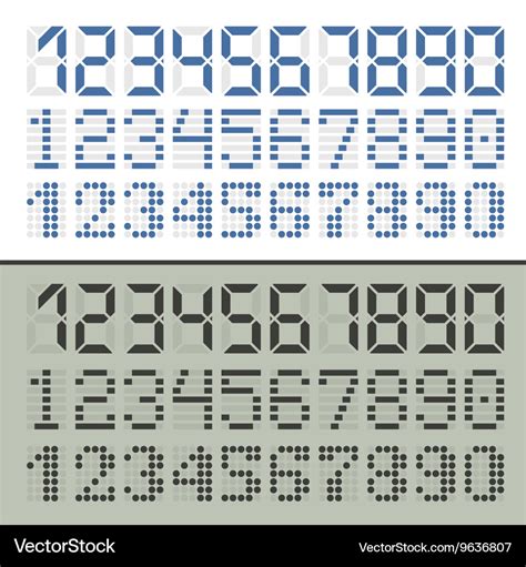 Digital font numbers Royalty Free Vector Image