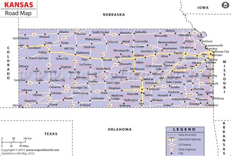 Kansas Road Map Road Trip Map, Road Trips, Highway Map, Kansas Map ...