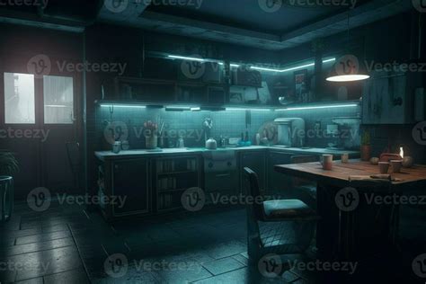 Cyberpunk kitchen interior. Generate Ai 24129749 Stock Photo at Vecteezy