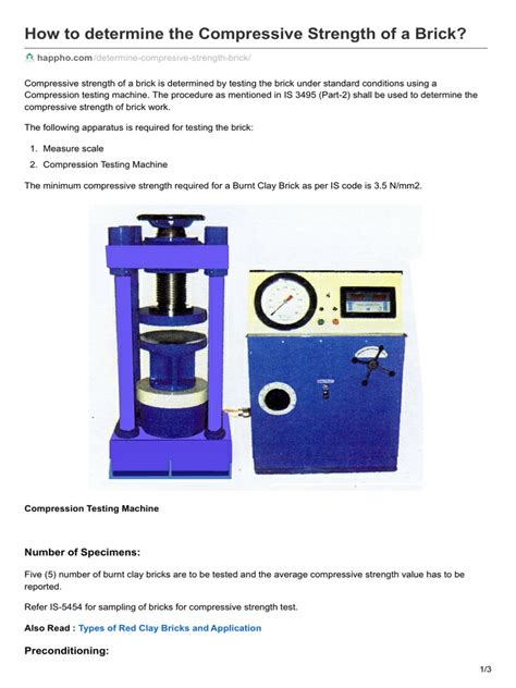 How To Determine The Compressive Strength of A Brick? | PDF | Brick ...