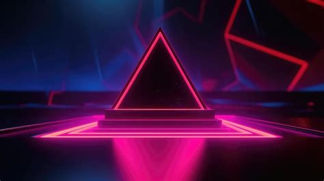 Premium AI Image | Futuristic background with neon shapes and lights