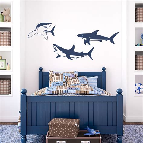 Shark Trio Wall Decal Shark Decal, Shark Wall Sticker, Shark Decor ...