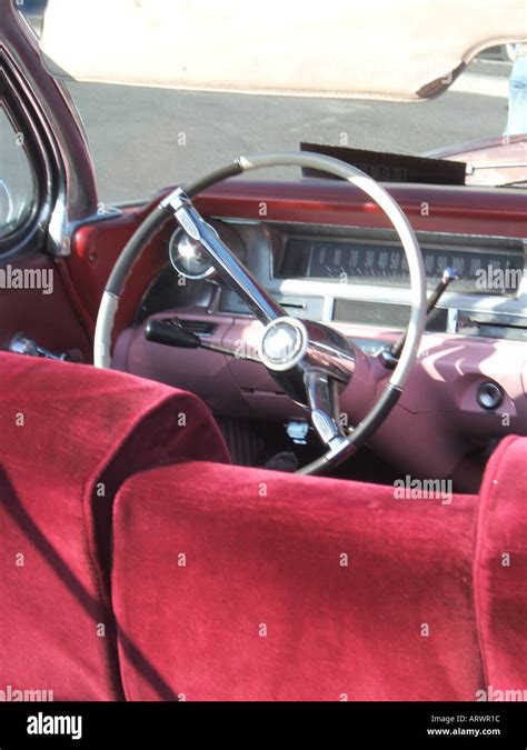 interior of pink cadillac car Stock Photo - Alamy