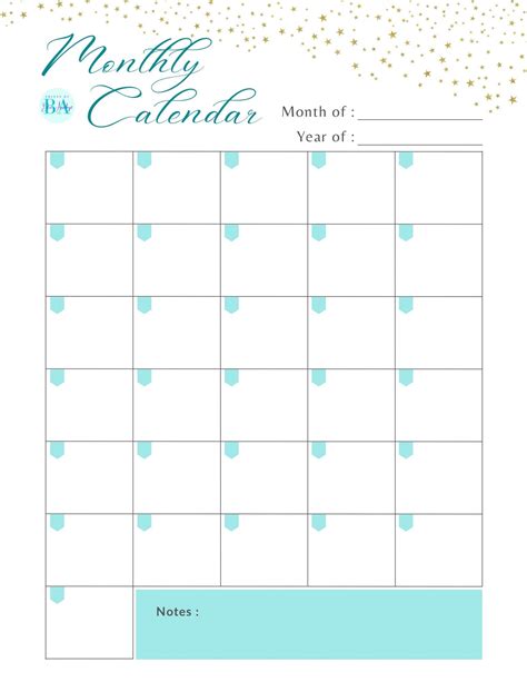 Monthly Calendar Starfall - Etsy