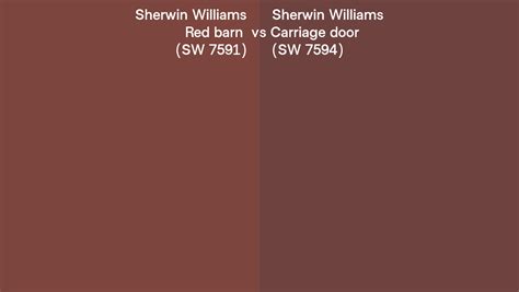 Sherwin Williams Red barn vs Carriage door side by side comparison