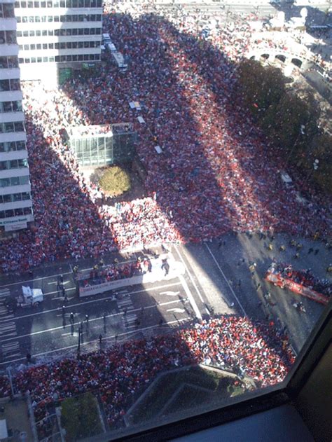 Photos of a Phillies Parade – A Sea of People All in Red