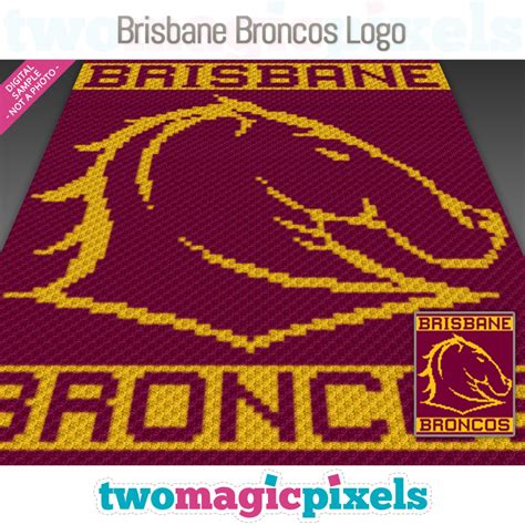 Brisbane Broncos Logo C2C graph, SC graph, cross stitch graph by Two Magic Pixels