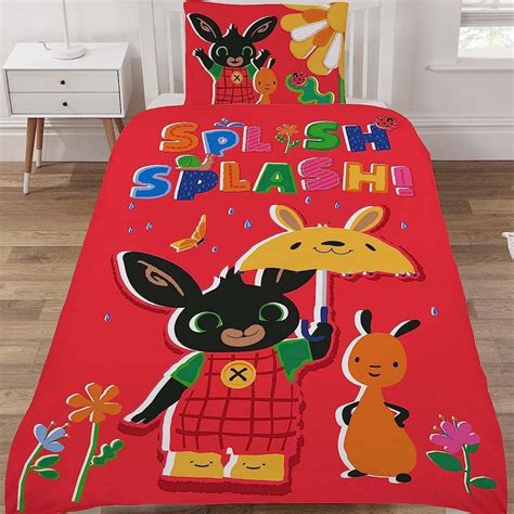 Bing Bunny Splash Duvet Set, Red - Single