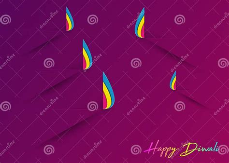 Happy Diwali Celebration Template in Paper Cut Graphic Design of Indian Diya Oil Lamps, Modern ...