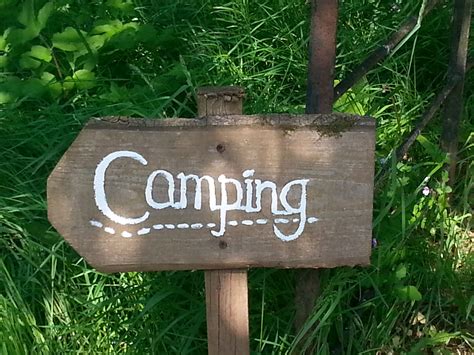 Cute little camping sign at Middle Coombe Farm, Devon | Camping signs, Outdoor decor, Decor