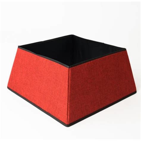 Northlight 19" Red With Black Trim Square Christmas Tree Collar : Target