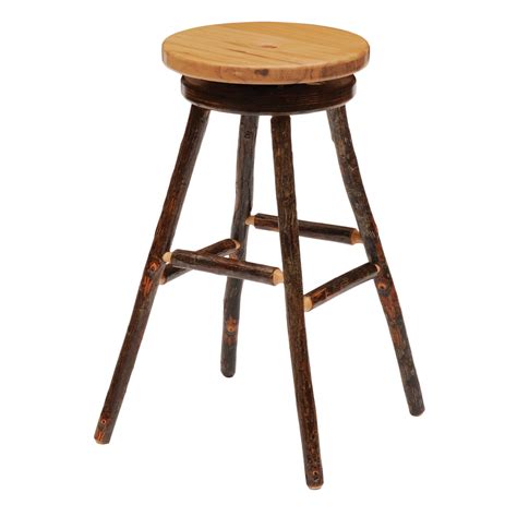 Natural Log Round Swivel Bar Stool - 30" high - Standard Finish | Rustic Deco Incorporated