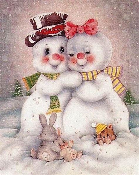 Snowman ️ Snow Woman | Christmas paintings, Christmas pictures, Christmas fun