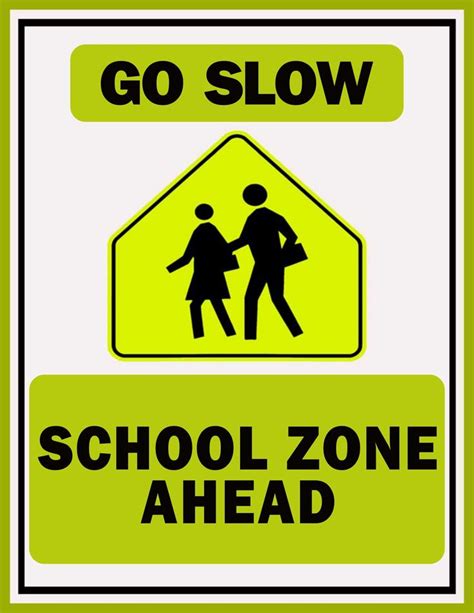 School Zone Ahead Sign PDF | FREE Download | School zone, School zone sign, Signs