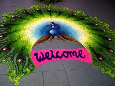 Beautiful Peacock Rangoli or Kolam Design – Visit Malaysia