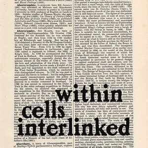 Within Cells Interlinked Quote on an Antique Page, Vladimir Nabokov ...