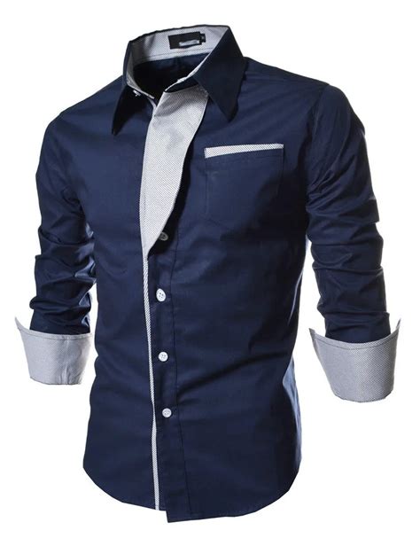 2015 Fashion New Men's Long Sleeve Shirts Men Slim Fit Dress Shirt Casual Shirt With Pocket ...