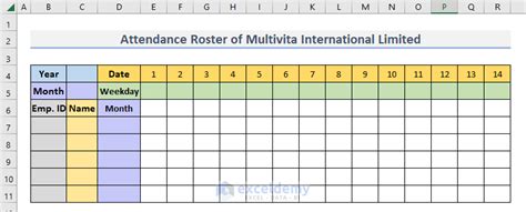 How to Create an Attendance Roster in Excel (with Easy Steps)