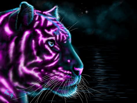 Neon/Glow Large Cats, Big Cats, Sunset Captions For Instagram, Tiger Wallpaper, Pattern ...