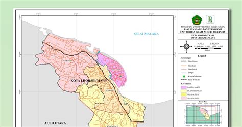 Peta Administrasi Kota Lhokseumawe Tahun 2021