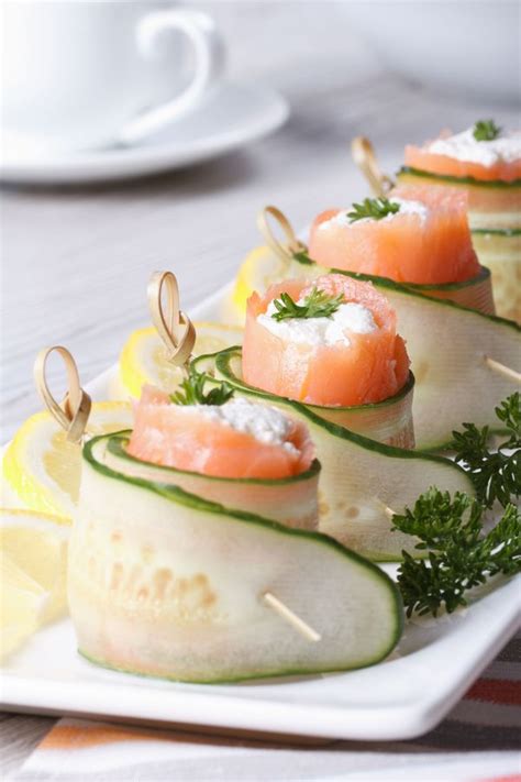 Fancy Appetizer Recipe: Cucumber, Salmon & Cream Cheese Rolls | 12 Tomatoes