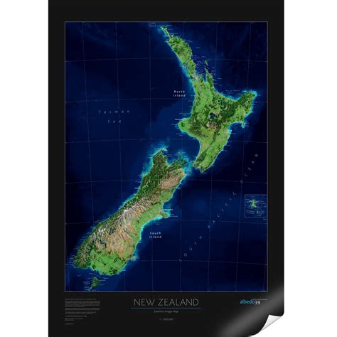 New Zealand Satellite Image Poster - Geographica