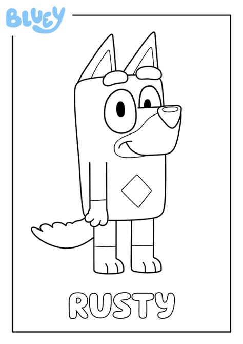 Print Your Own Colouring Sheet Of Bluey's Friend Rusty