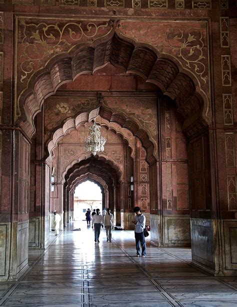 Detail of the arches inside Jama Masjid, Delhi - Jama Masjid, Delhi ...