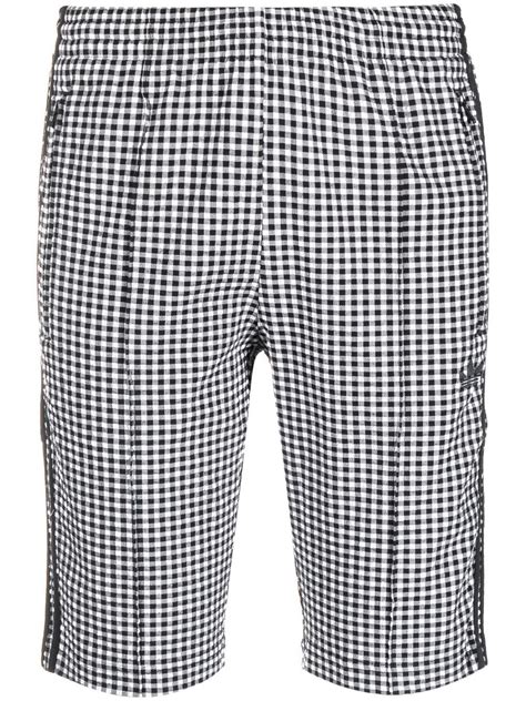 adidas trefoil-logo gingham shorts | Smart Closet