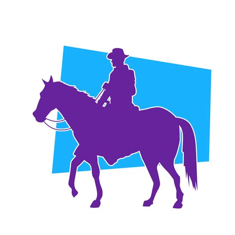 Silhouette of a cowboy ride a horse Silhouette of a cowboy riding a ...