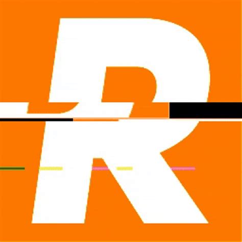 Letter R With Orange Background Broken Screen GIF | GIFDB.com