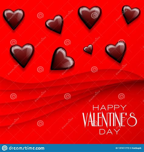 Chocolate Hearts for Valentine`s Day. Greeting Card Design. Stock Vector - Illustration of gift ...