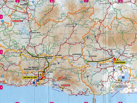 Santiago De Cuba - GuantAnamo Road Map - La Maya Cuba • mappery