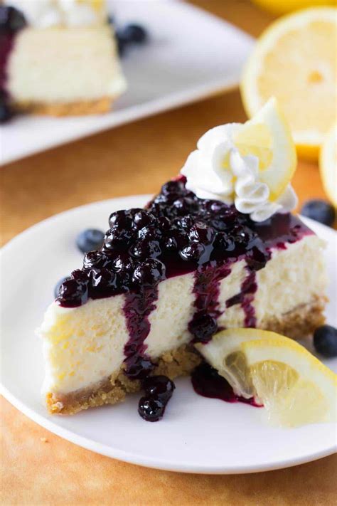 Lemon Cheesecake with Blueberry Compote - Just so Tasty