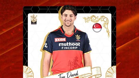 RCB's Tim David set to become first Singapore international cricketer ...