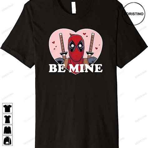 Deadpool Valentines Day Be Mine Heart Fill Premium Awesome Shirts