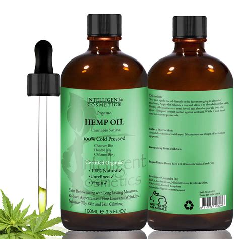 Hemp Seed Oil 100% Cold Pressed 100ml - Intelligent Cosmetics