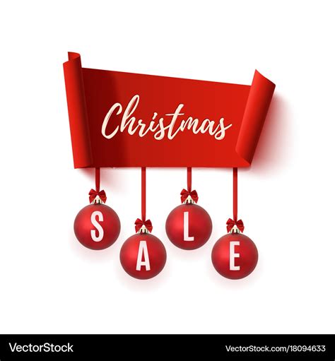 Christmas sale banner isolated on white Royalty Free Vector