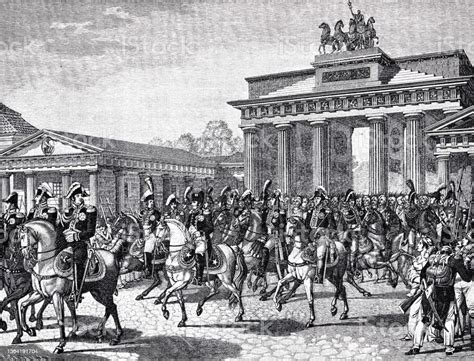 Napoleons Entry Into Berlin In 1806 Brandenburg Gate Stock Illustration ...