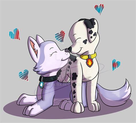 PAW Patrol Valentine 2019 - Marshall x Everest by kreazea on DeviantArt